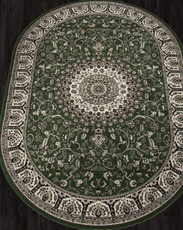 Ковер российский D409 GAVANA (Полипропилен, зеленый) овальный