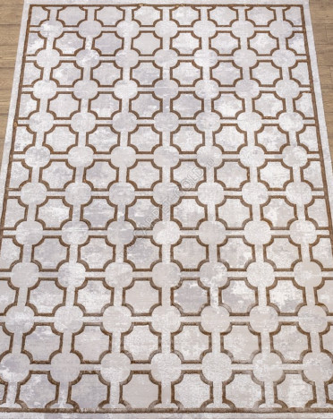 Ковер турецкий N915A Prado (Полиэстер, бежевый, серый)