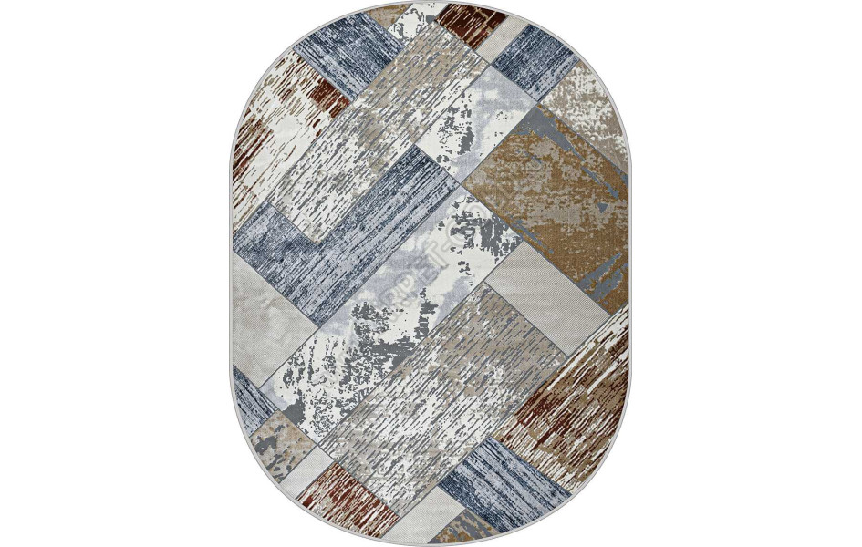 Турецкий ковер Regnum 37932A OVAL BLUE / L.BEIGE